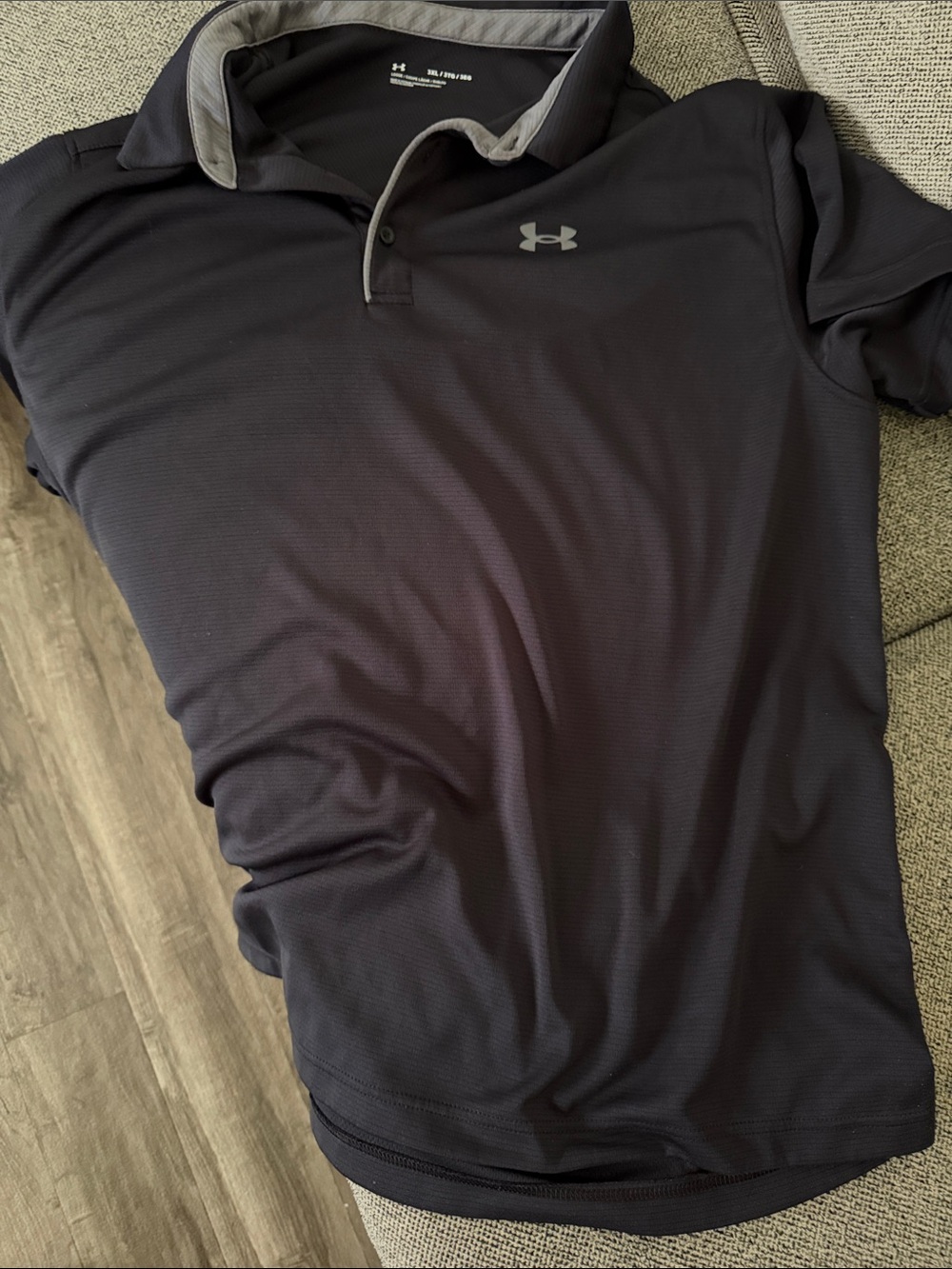 Under Armour Men's Black Polo with Gray Trim